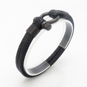 Stainless Steel Leather Bracelet - KB190202-TSC