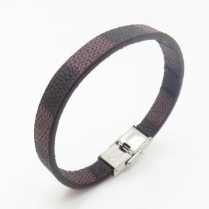 Stainless Steel Leather Bracelet - KB190205-TSC