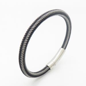 Stainless Steel Leather Bracelet - KB190211-TSC