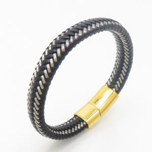 Stainless Steel Leather Bracelet - KB190218-TSC