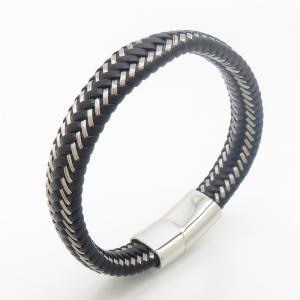 Stainless Steel Leather Bracelet - KB190219-TSC