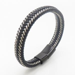 Stainless Steel Leather Bracelet - KB190220-TSC