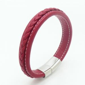 Stainless Steel Leather Bracelet - KB190225-TSC