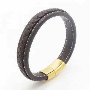 Stainless Steel Leather Bracelet - KB190227-TSC