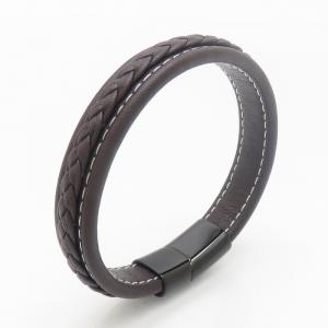 Stainless Steel Leather Bracelet - KB190229-TSC