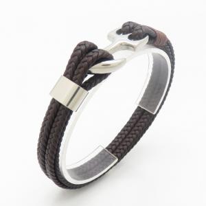 Stainless Steel Leather Bracelet - KB190231-TSC