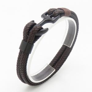 Stainless Steel Leather Bracelet - KB190232-TSC