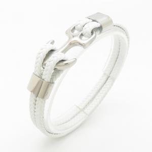 Stainless Steel Leather Bracelet - KB190234-TSC