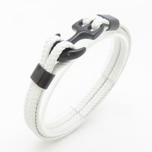 Stainless Steel Leather Bracelet - KB190235-TSC