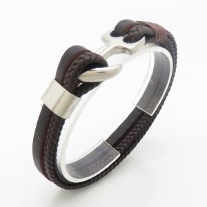 Stainless Steel Leather Bracelet - KB190237-TSC