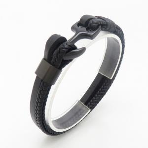 Stainless Steel Leather Bracelet - KB190241-TSC