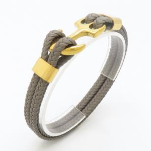 Stainless Steel Leather Bracelet - KB190245-TSC