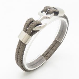 Stainless Steel Leather Bracelet - KB190246-TSC