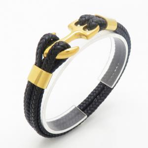 Stainless Steel Leather Bracelet - KB190248-TSC