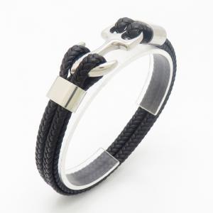 Stainless Steel Leather Bracelet - KB190249-TSC