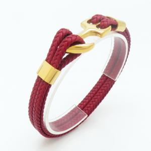 Stainless Steel Leather Bracelet - KB190251-TSC