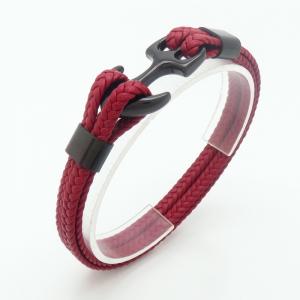 Stainless Steel Leather Bracelet - KB190253-TSC