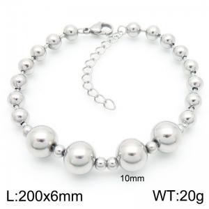 Fashion Stainless Steel Bracelet Beads Link Chain Silver Color - KB190849-Z