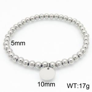 Fashion Stainless Steel Bracelet Beads Link Chain Silver Color - KB190851-Z