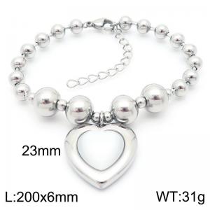 Light Luxury Silver Water Drop Charm Ladies Stainless Steel Silver Bracelet - KB190915-Z