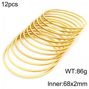 Stainless Steel Gold-plating Bangle - KB190967-LO