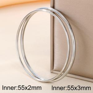 55mm Circle Couple Bangles A Set Non-fading Stainless Steel Bangles Set Fashion Jewelry Gift - KB191114-GC