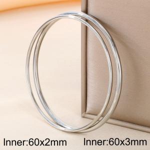 60mm Circle Couple Bangles A Set Non-fading Stainless Steel Bangles Set Fashion Jewelry Gift - KB191115-GC