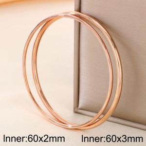 60mm Circle Couple Bangles A Set 18K Rose Gold Plating Stainless Steel Bangles Set Fashion Jewelry Gift - KB191118-GC