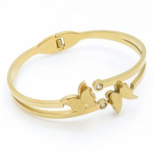 Stainless Steel Gold-plating Bangle - KB191258-WH