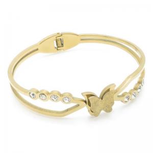 Stainless Steel Gold-plating Bangle - KB191268-WH