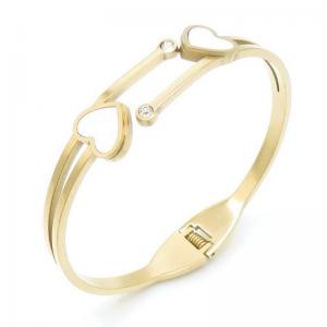 Stainless Steel Gold-plating Bangle - KB191273-WH