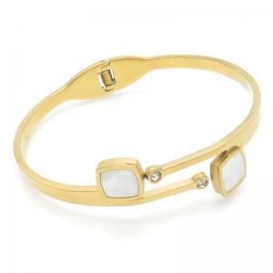 Stainless Steel Gold-plating Bangle - KB191287-WH