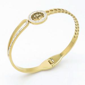 Stainless Steel Gold-plating Bangle - KB191291-WH