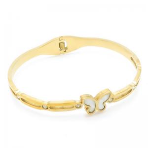 Stainless Steel Gold-plating Bangle - KB191301-WH