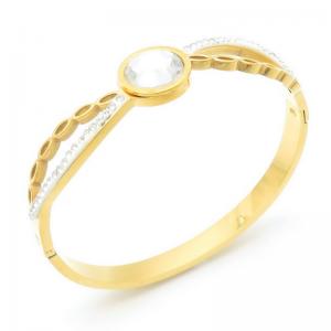 Stainless Steel Gold-plating Bangle - KB191315-WH