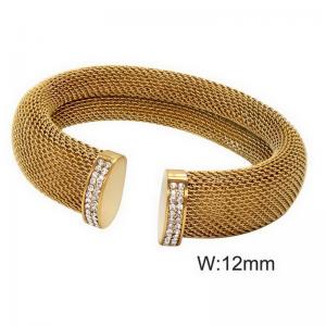 Stainless steel mesh open bracelet - KB191463-WGYS