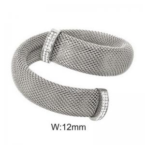 Stainless steel mesh open bracelet - KB191467-WGYS