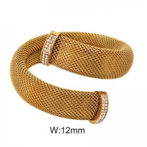 Stainless steel mesh open bracelet - KB191470-WGYS