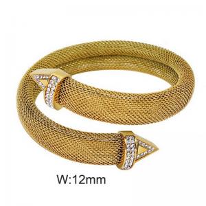 Stainless steel mesh open bracelet - KB191471-WGYS