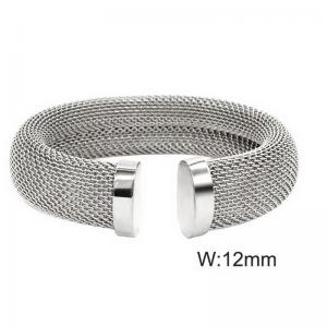 Stainless steel mesh open bracelet - KB191472-WGYS