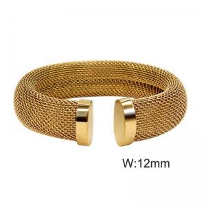 Stainless steel mesh open bracelet - KB191473-WGYS