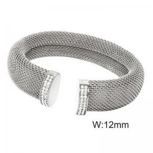 Stainless steel mesh open bracelet - KB191474-WGYS