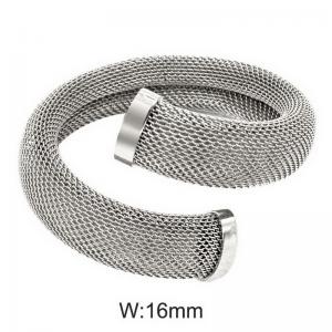 Stainless steel mesh open bracelet - KB191475-WGYS