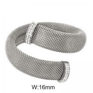 Stainless steel mesh open bracelet - KB191477-WGYS