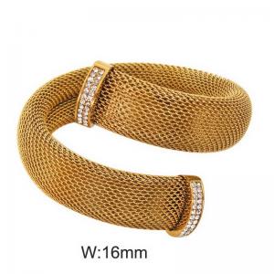 Stainless steel mesh open bracelet - KB191479-WGYS