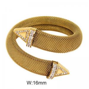 Stainless steel mesh open bracelet - KB191480-WGYS