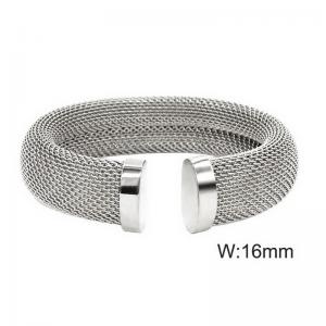 Stainless steel mesh open bracelet - KB191481-WGYS