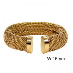 Stainless steel mesh open bracelet - KB191482-WGYS