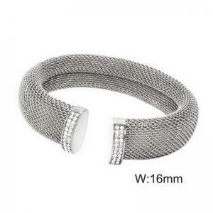 Stainless steel mesh open bracelet - KB191483-WGYS