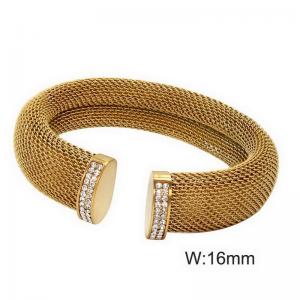 Stainless steel mesh open bracelet - KB191484-WGYS